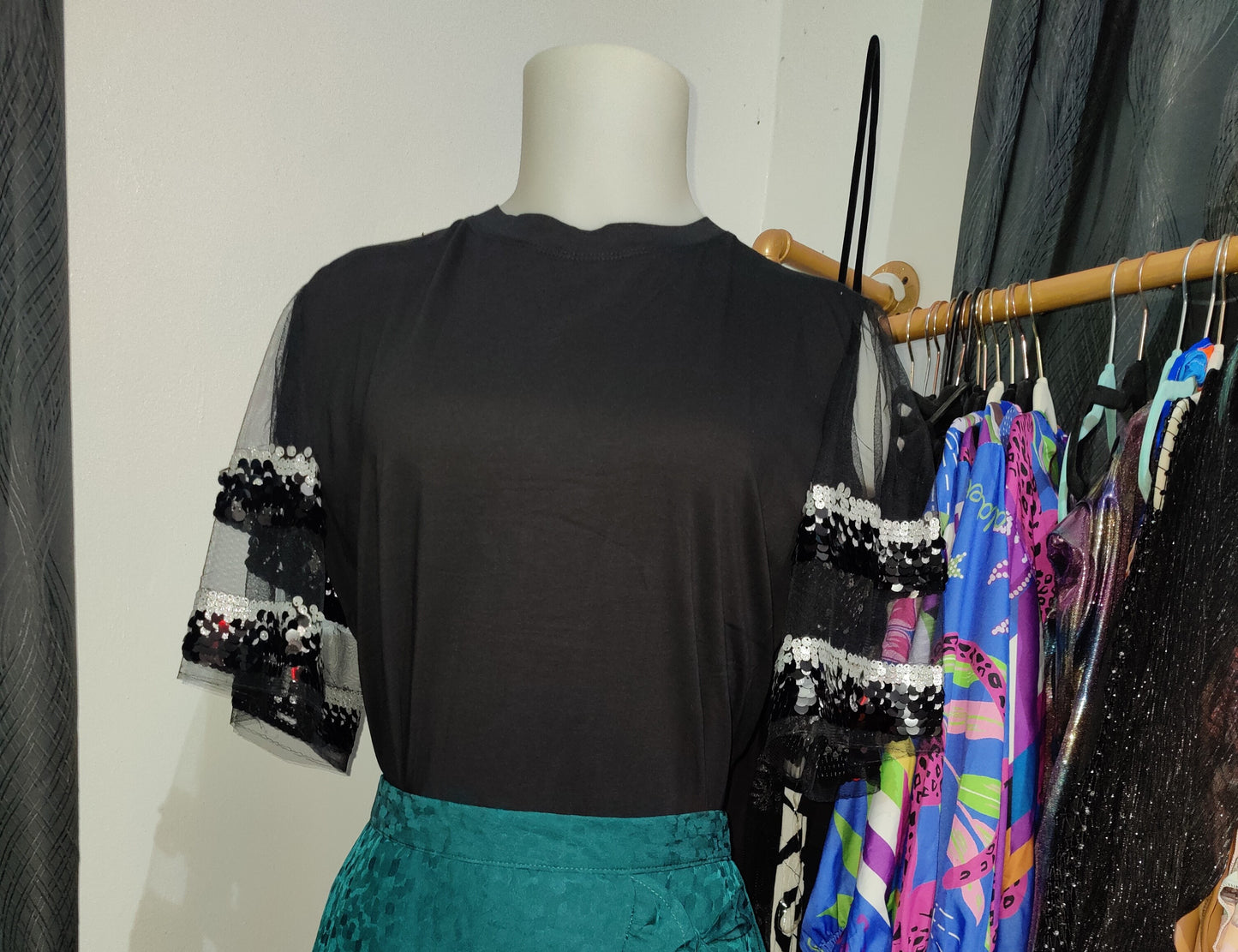 Sequin Sleeve Tshirt