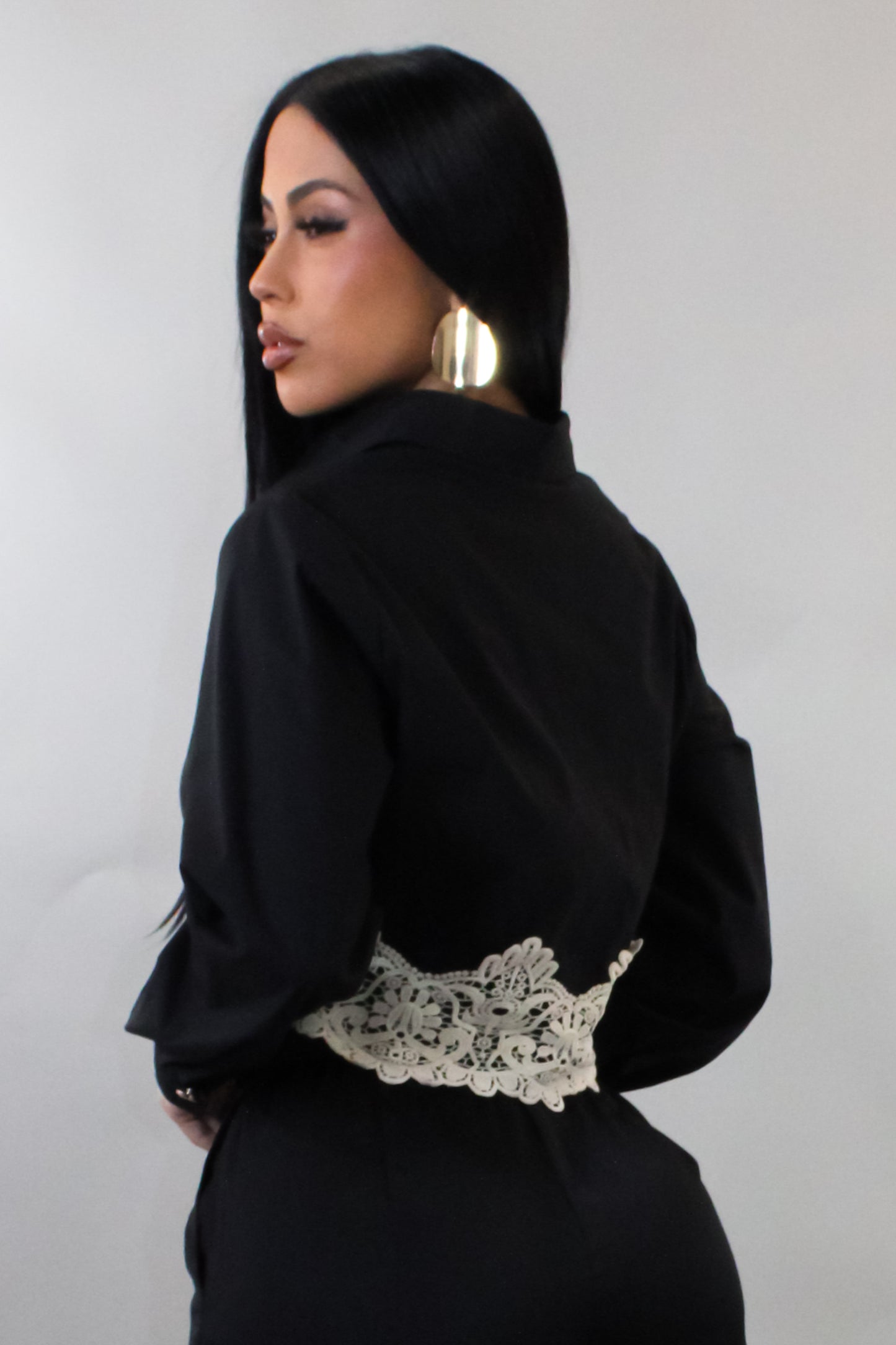 Black winterfall top