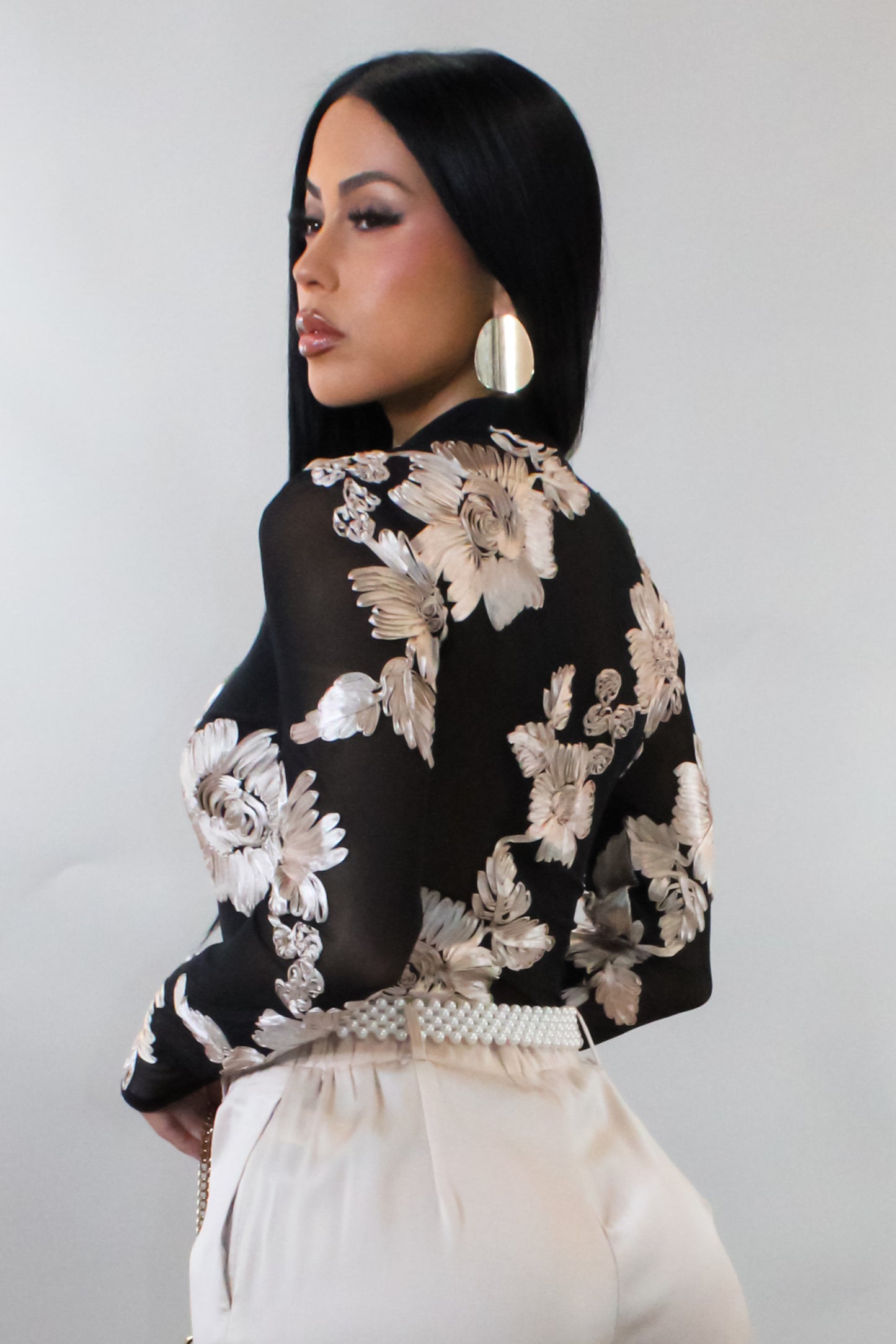 Black and Champagne top