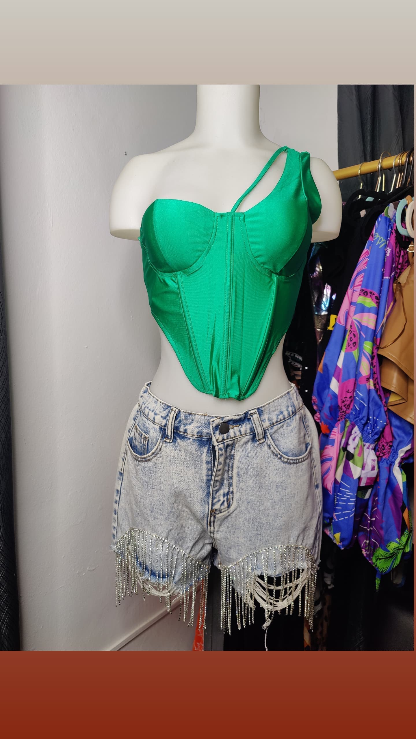 Like corset green Top