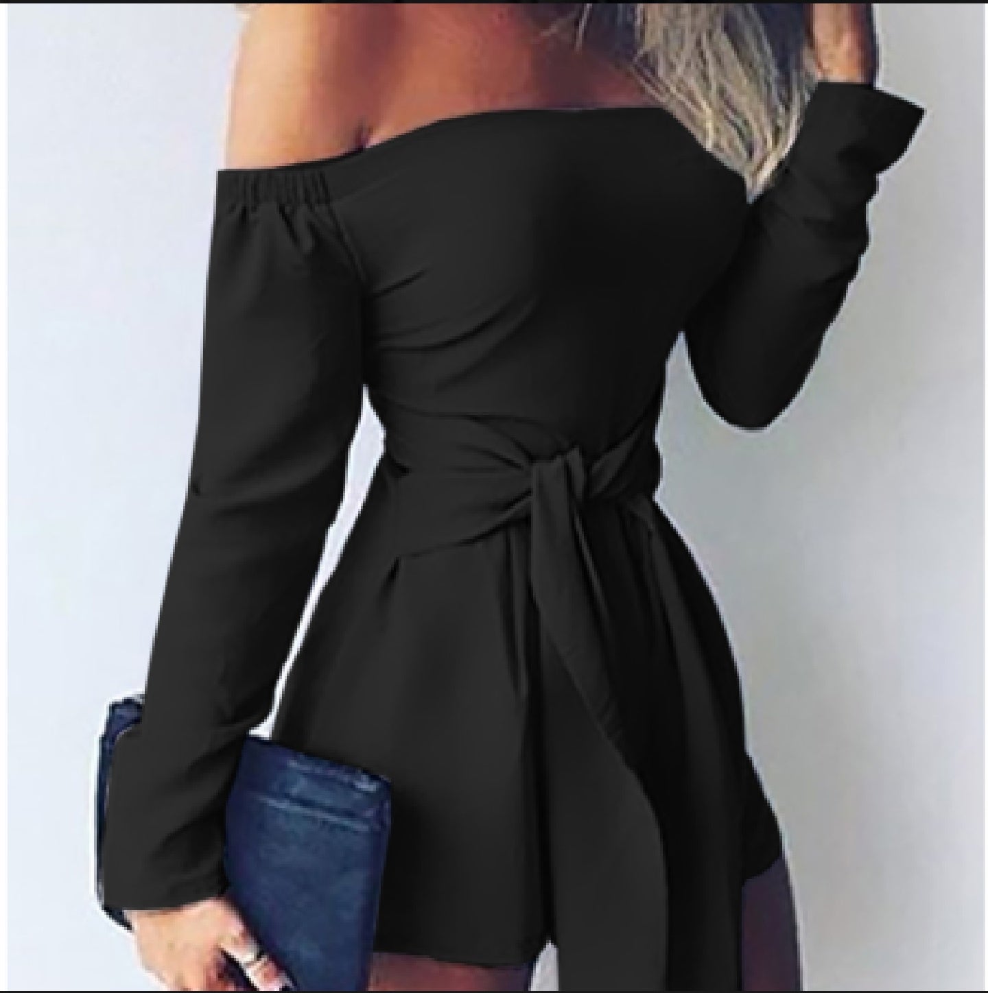 Black Off shoulder Romper